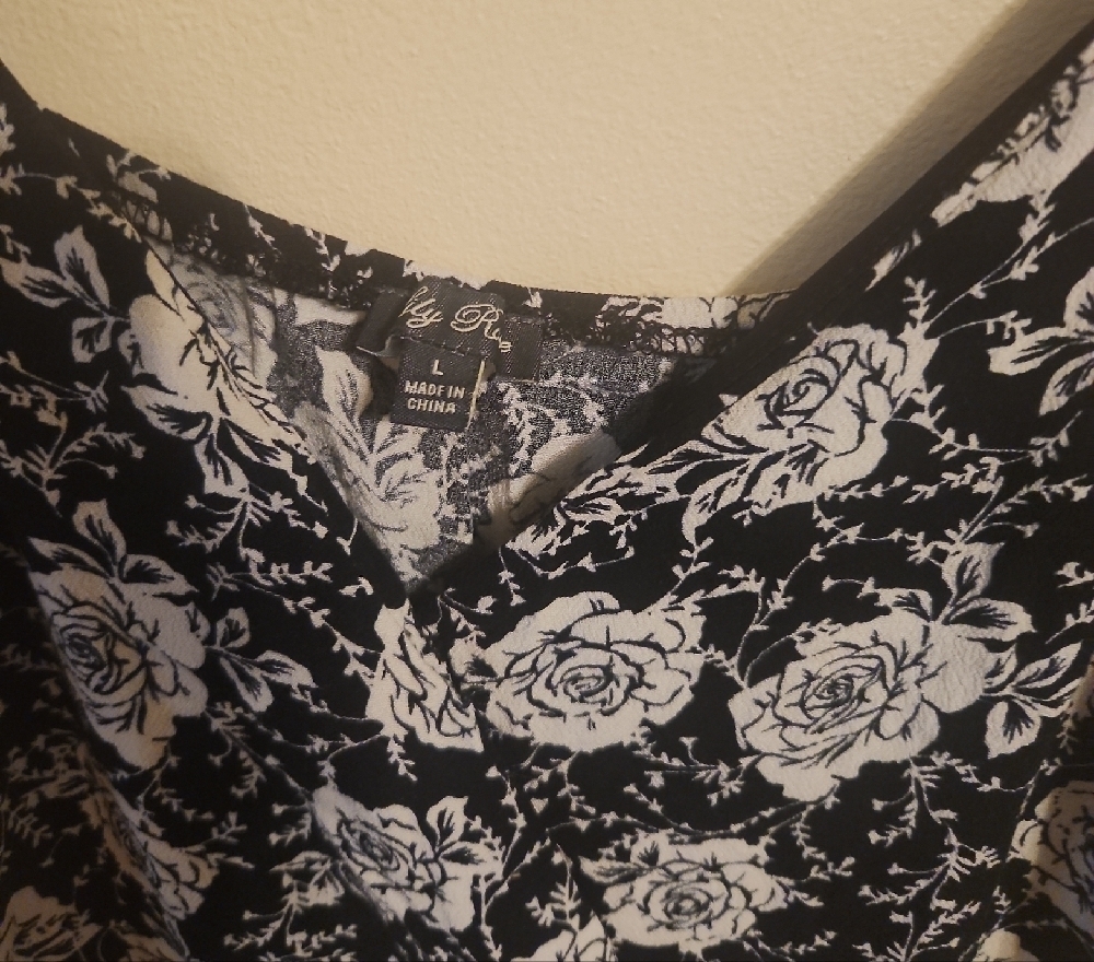 Lily Rose Black and White Floral Mini Dress - Picture 2 of 5